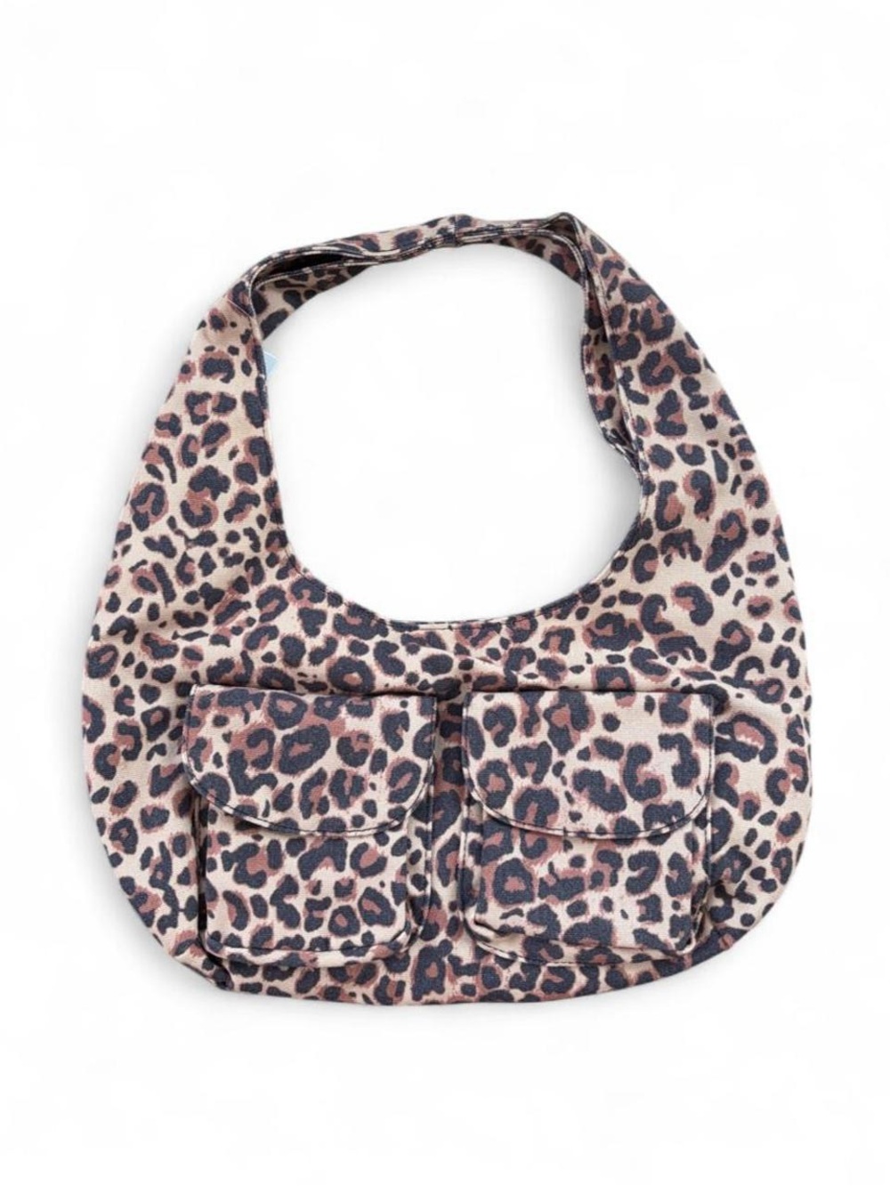 Leopard Print Shoulder Bag - Neutral Brown & Black